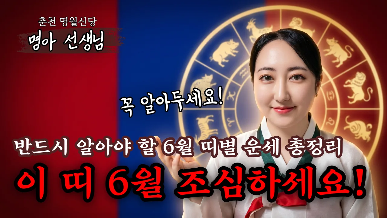 2026년 6월 띠별 운세 총정리 — 좋은 띠 vs 조심할 띠